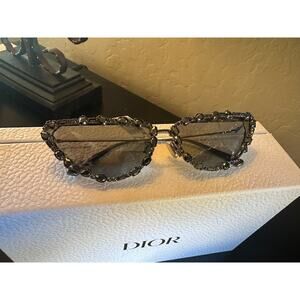 DIOR MISSDIOR B1U Swarovski Crystal Black & Grey Sunglasses - NEW!